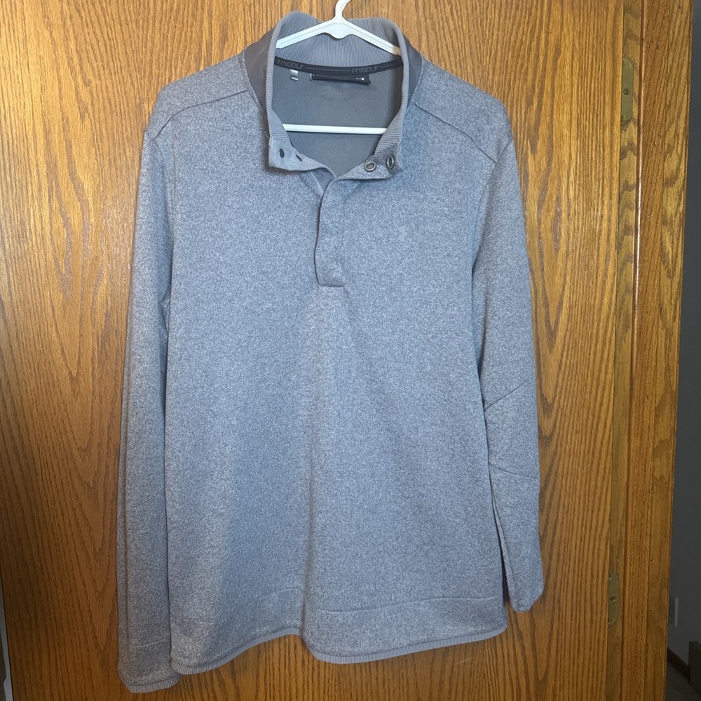 Under Armour Golf ColdGear Pullover‎ Men's LG Gray Quarter Snap Loose Fit